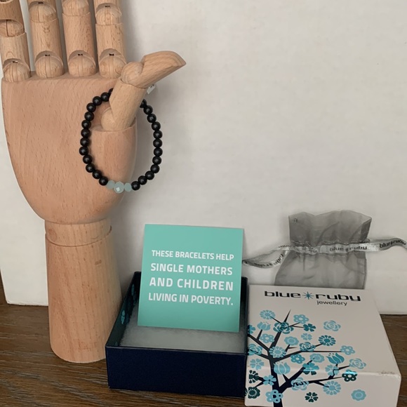 Blue Ruby Jewelry Cause We Care Collection Bracelet Faceted Aquamarine Beads NWT - Picture 1 of 6